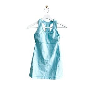 Lululemon Womens Racerback Cutout Yoga Tone It Active Tank Top Angel Blue Size 4